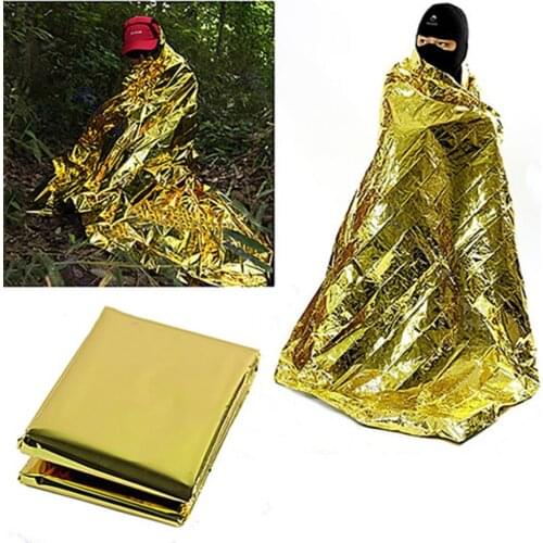 Outdoor emergency blanket warmth first aid blanket life-saving foil camping tent waterproof and windproof outdoor safety rescue