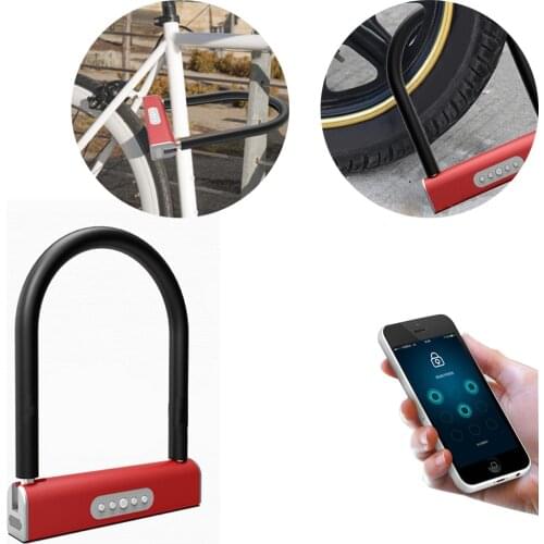 Smart Bluetooth Keyless U type Lock Waterproof APP Button Anti-Theft Password Door Luggage Padlock