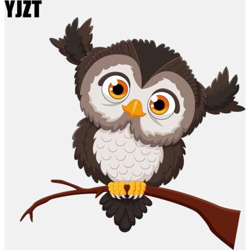 YJZT 13.1CM*13.5CM Cute Owl On A Tree Branch PVC High Quality Car Sticker 11-01440