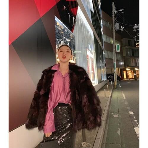 New genuine real natural fox fur coat womens fashion loose style ladies warm winter waistcoats custom big size