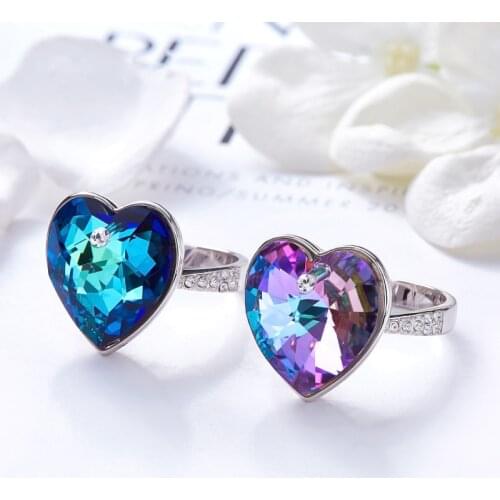 BAFFIN Women Finger Wedding Jewelry Crystals From SWAROVSKI Maxi Heart Ring Luxury Romantic Wedding Silver Color Joyas Gifts