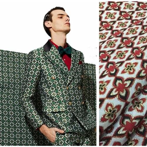 140cm jacquard fabric meter crisp dress jacket DIY jacquard polyester fabric wholesale jacquard polyester cloth