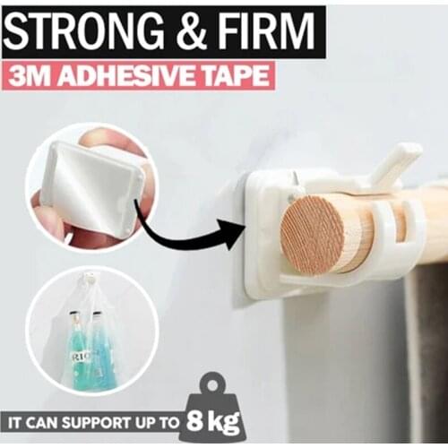 2/4/6pcs Nail-free Adjustable Rod Bracket Holder Self-adhesive Wall Mount Curtain Pole Wall Brackets for Home Bathroom