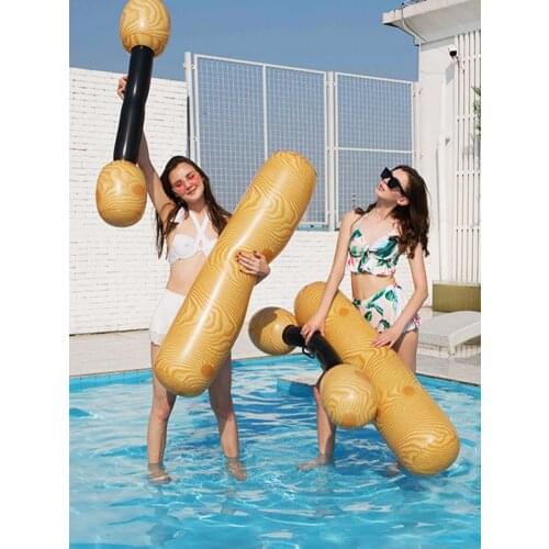 2 Pcs Set Inflatable Floating Row Battle Logs Water Toys,Swimming Pool Inflatable Float Game Set Toy Adult Children Game Raft