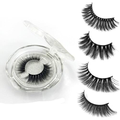 3d mink eyelashes handmade false eyelash transparent band fake eyelashes thick lashes round box makeup lashes 1 pair