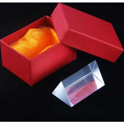 5*3cm) Rainbow Optical Glass Reflecting Triangular Prism Physics Teaching Light Spectrum color Triple Prism with Gift Box