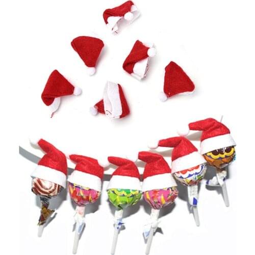 6 Pcs Mini Santa Hat For Dolls Accessories Baby Toys