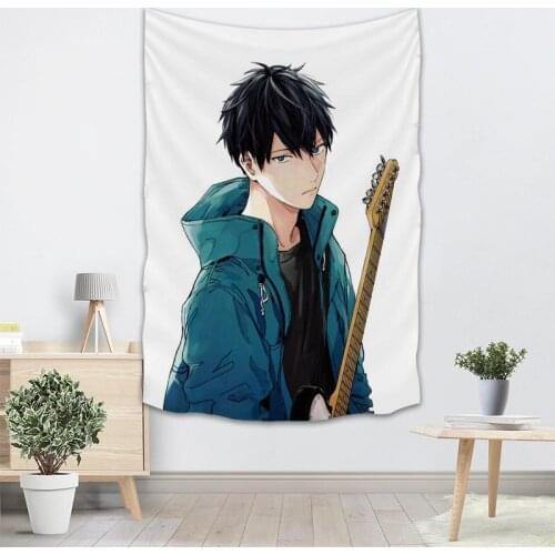 Custom Given Anime Tapestry Colorful Psychedelic Decorative Carpet Wall Fabric For Living Room Bedroom Tapestries Accessories