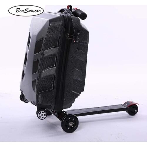 BeaSumore Originality Scooter Rolling Luggage Men Suitcase Wheels Women Computer Travel Bag Student Multi-function Trolley