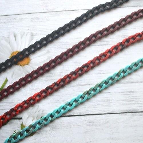 1.0 Meter 17*24 mm Acrylic Chains Matt Colors Strands Linked Bag Chains Women DIY Accessories Glasses Chain Components N027-Matt