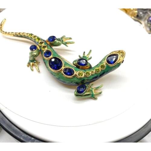 CSxjd New personality exquisite Enamel Lizard brooch fashion Women temperament jewelry