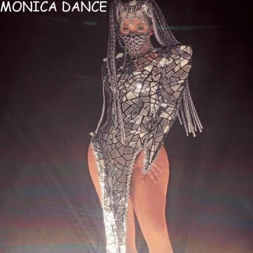 Women Sexy Stage Silver Sequin Dress Stage Performance Costume Outfit Party Celebrate Dress Dancer Singer Dance Outfit