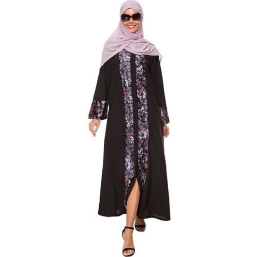 Robe Dubai Qatari Bangladesh Sequin Hijab Muslim Dress Jilbab Abayas for Women Caftan Turkish Islamic Clothing Wholesale