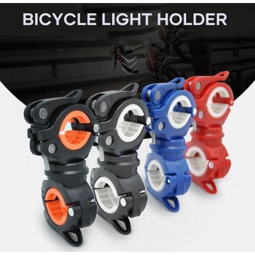 Bicycle Light Bracket Bike Lamp Holder LED Headlight Flashlight Clip Bike Handlebar Stand Holders Stands 360 Degree Rotating