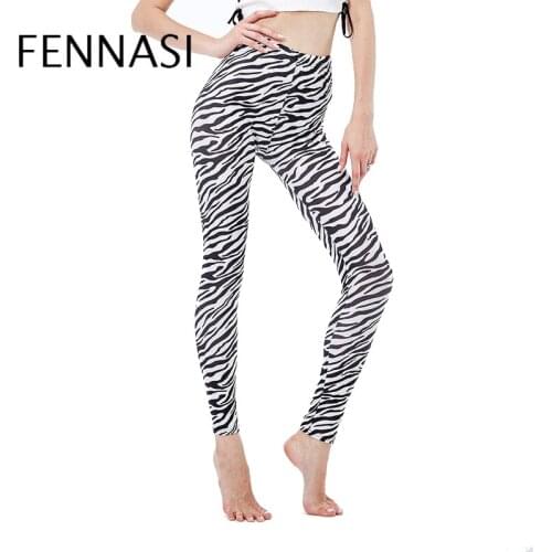 FENNASI Fashion Sexy Womens Leggings Lazy Zebra Patterned Leggings Fitness Lively Camouflage Stretch High Waist Leggings Gothic