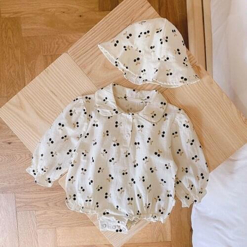 Fashion Autumn Baby Clothing Toddler Girls Loose Long Sleeves Romper New Long Sleeve Baby Girl Cute Floral Suit Infant One-Piece