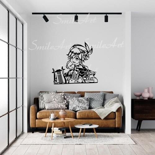 Cartoon Style Genshin Decorative Sticker Waterproof Home Decor For Babys Rooms Background Wall Art Decal Drop Shipping