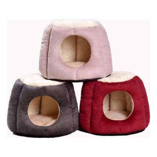 Mylb Foldable Home Pet Dog Bed Cat Puppy Winter Warm Dog House Nest With Mat Breathable Chihuahua Cat Beds Mat Cushion