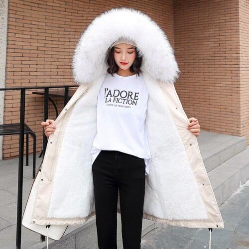 2021 New Arrival Women Winter Jacket Hooded Fur Collar Female Long Winter Coat Parkas With Fur Lining