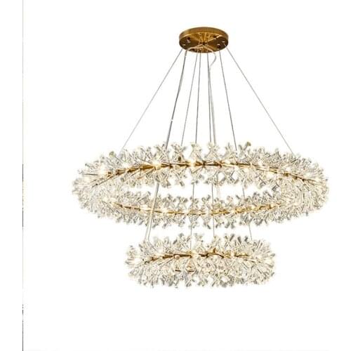 New crystal flower ceiling chandelier led Luxury indoor lighting home decoration for Living Room Bedroom Restaurant G4 bulb