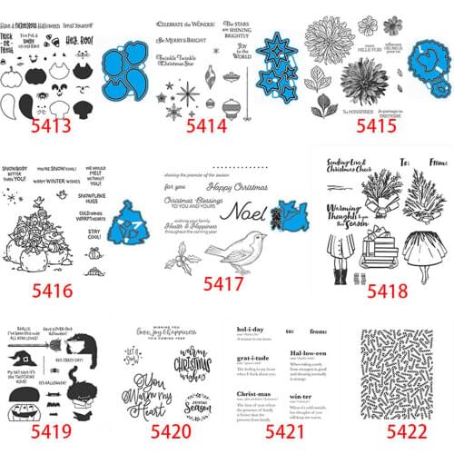 Holiday Transparent Clear Stamp/coordinating die for DIY Scrapbooking/Card Making/Kids Christmas Fun Decoration Supplies