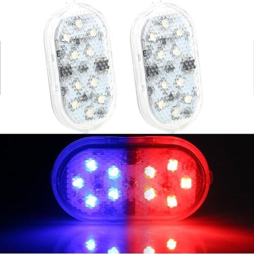 LEEPEE Wireless Magnetic Signal Lamp Parking Lamp 2 Pcs 10 LEDs Universal Car Openning Door Warning Light Safety Anti-collision