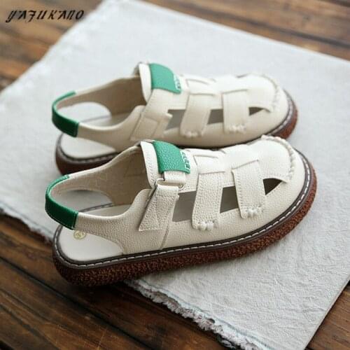 Original Handmade Small White Shoes Big Head Doll Shoes Breathable Casual Sandals Japanese Literary Retro Thick Sole Rome Shoes