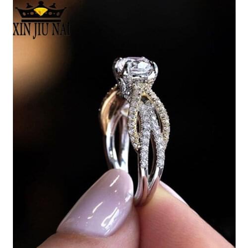 Cute Female Crystal Big Zircon Stone Princess Princess Ring Fashion 925 Silver Wedding Jewelry Promise Rings For Women Gifts