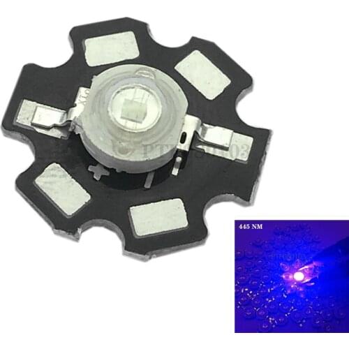 100 pcs 1W/3W Blue 465-470nm/ Royal Blue 445-455NM High Power LED Emitter 700mA with 20mm Star PCB