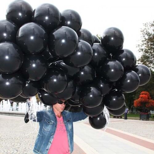 10/12/36 Inch Pearl Black Latex Balloons Helium Balls Birthday Party Decorations Adult Wedding Supplies Photo Background Wall