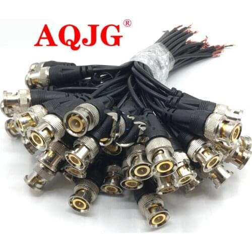 10pcs Monitor BNC Connector with 18cm Wire Q9 Terminal tail Cable For CCTV Camera