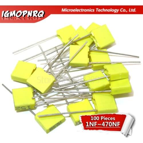 100PCS Correction capacitor 1NF ~ 470NF 100V 5mm Polypropylene Safety Plastic Film Capacitor New original