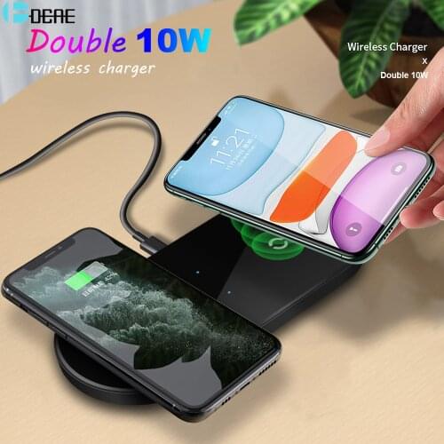 DCAE 2 In 1 Qi Wireless Charger Dock Station For iPhone 11 XS XR X 8 Airpods Pro 20W Dual Fast Charging Pad for Samsung S20 S10