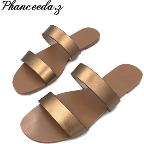 2021 Shoes Women Sandals Fashion Flip Flops Summer Style Flats Solid Slippers Sandal Flat Free Shipping Size 6-10