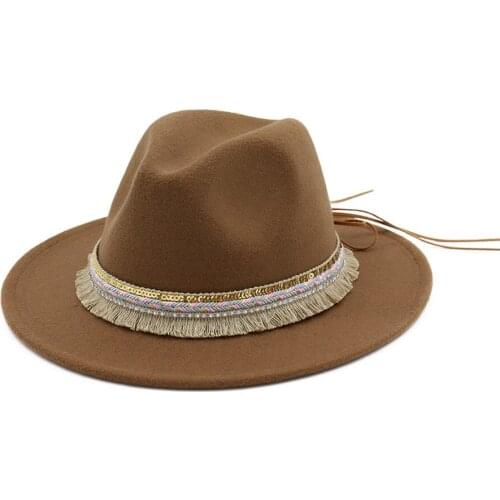 2021 Tassels Cowgirl Straw Hat for Women Men Western Cowboy Hat Lady Trendy Woven sombrero hat Panama Formal Hats HF68