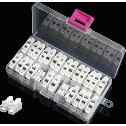 26Pcs Quick Terminal CH-2 Push Type Wire Lamp Quick Connector 2-position Spring Docking