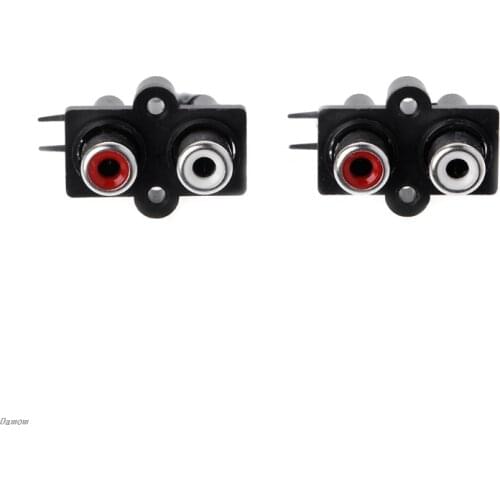 5 Pcs PCB Mount 2 Position Stereo Audio Video Jack RCA Female Connector Damom