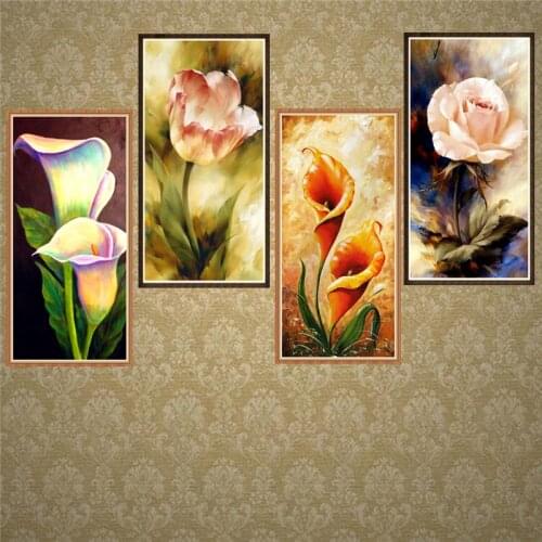 Round full diamond 5D DIY diamond painting flower diamond embroidery kit mosaic landscape painting art set home decoration gift