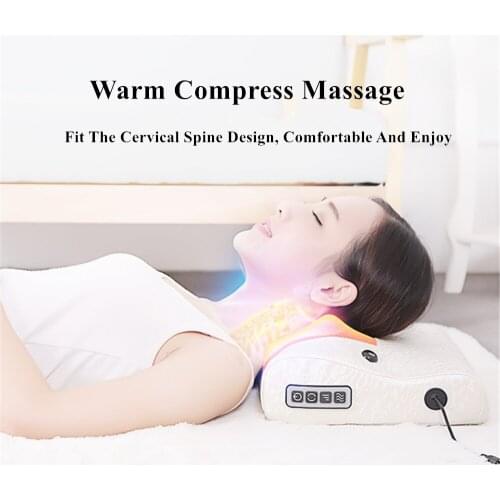 Car And Home Electric Massage Pillow Therapy Massager Vibrating Kneading Shoulder Neck Infrared Heating Relaxation Body Massager