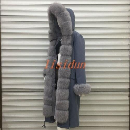 Free shipping women real fur coat popular fur coat luxury fox coat vest fashion parks fur red fox warm winter outerwear fur coat
