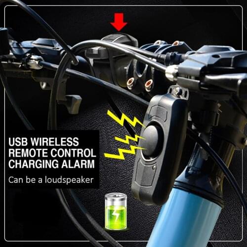 USB Charging Wireless Remote Alarm Vibration Motorcycle Bike Security Anti-theft Bicycle Accessories Replacement Parts
