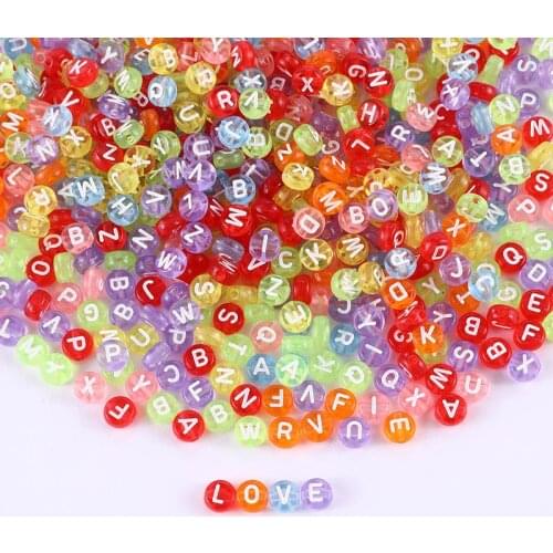 100-500pcs Acrylic Mixed Letter Beads Accessories Flat Alphabet Spacer Beads For Jewelry Making Handmade Diy Bracelet Necklace