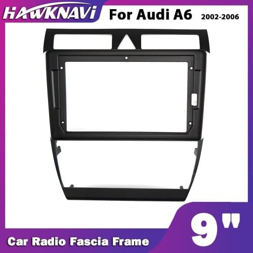 For Audi A6 9" 2 Double Two Din Car Audio Headunit Stereo Fascia Panel Dash Mounting Frame Accessory Trim Kit Face
