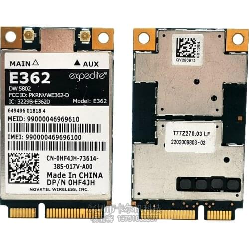 Card for Dell Wireless DW5802 3G 4G card LTE/WWAN Mobile Broadband E362 4G CARD for Verizon HF4JH