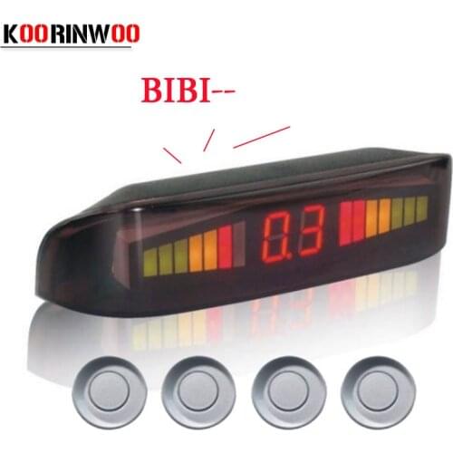 Koorinwo 2021 Parktronic 4 Probe Buzzer LCD Monitor Car Parking Sensor Kit Reverse Radar Sound Alert Indicator Parking System