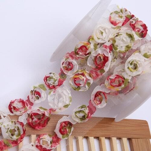 3Yds Chiffon Flowers Three In One Water-soluble Lace Fabric Three-dimensional Banquet Gown Lace Fabric Lace Trim
