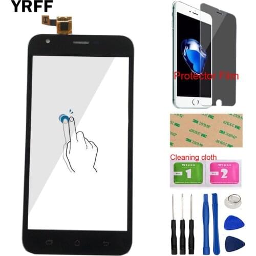 YRFF Mobile Touch Screen Lens Sensor For Ark Benefit S502 Plus Touch Panel Digitizer Front Glass Touchscreen + Protecotr Film