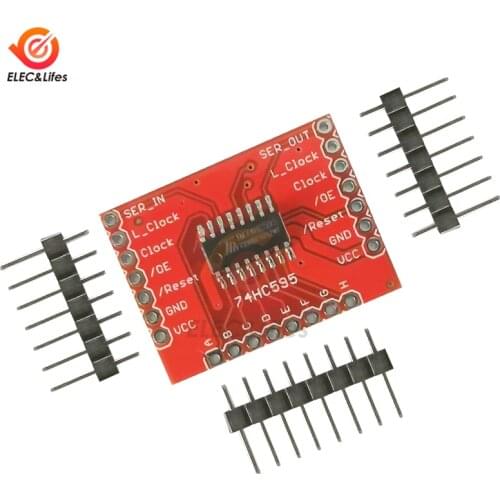 DC 3.3-5V 74HC595 Expansion Module Shift Register High-speed Shift Clock Frequency SPI Interface CMOS Serial Output