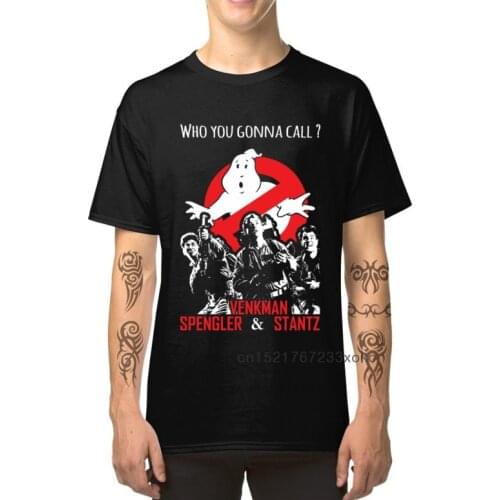 Ghostbusters T-shirt Men Halloween Tshirt Who You Gonna Call Short Sleeve Tops & Tees Oversize Cotton Fabric T Shirt Ghost Print