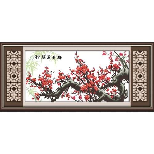 Often to good fortune cross stitch kit flower 18ct 14ct 11ct count printed canvas stitching embroidery DIY handmade needlework